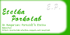 etelka porkolab business card